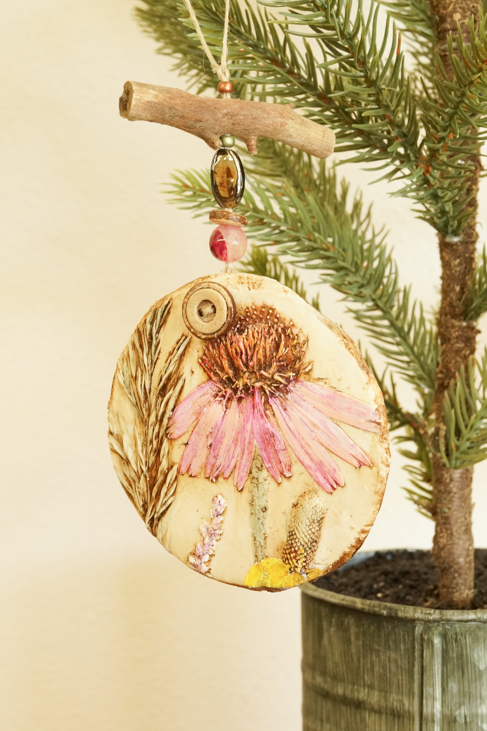 Prairie Flower Ornament Decoration Laura Ingalls Wilder Quote